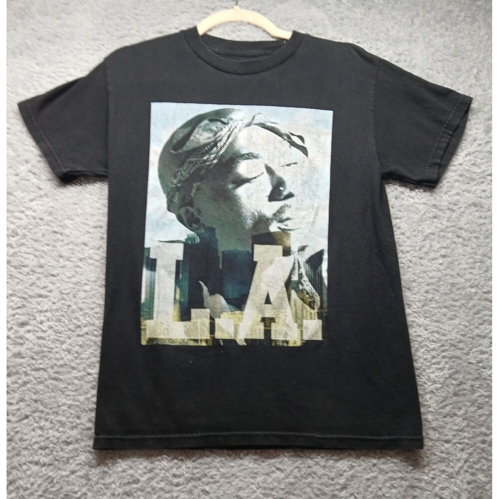 Bravado Womens Black Tupac Graphic T-Shirt Size Small Music